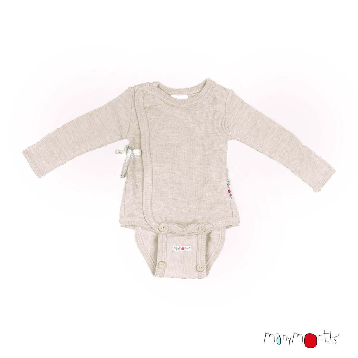 Body kimono en laine mérinos évolutif ManyMonths, coloris écru Toasted Coconut – collection 2026/2027