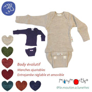 Body ManyMonths évolutif en laine mérinos – PREVENTE 2025/26