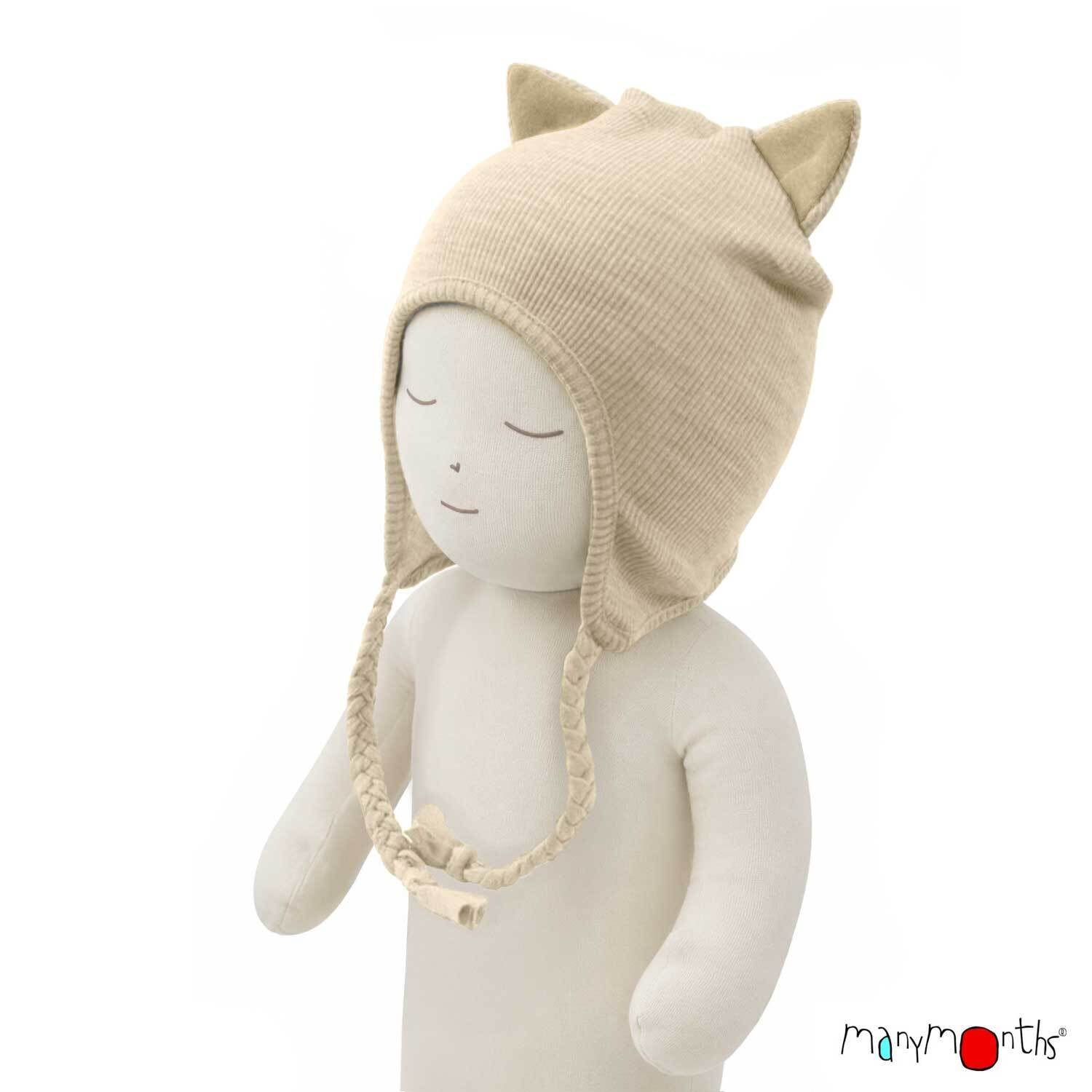 Bonnet Chat en laine mérinos ManyMonths, coloris écru Toasted Coconut – collection 2026/2027