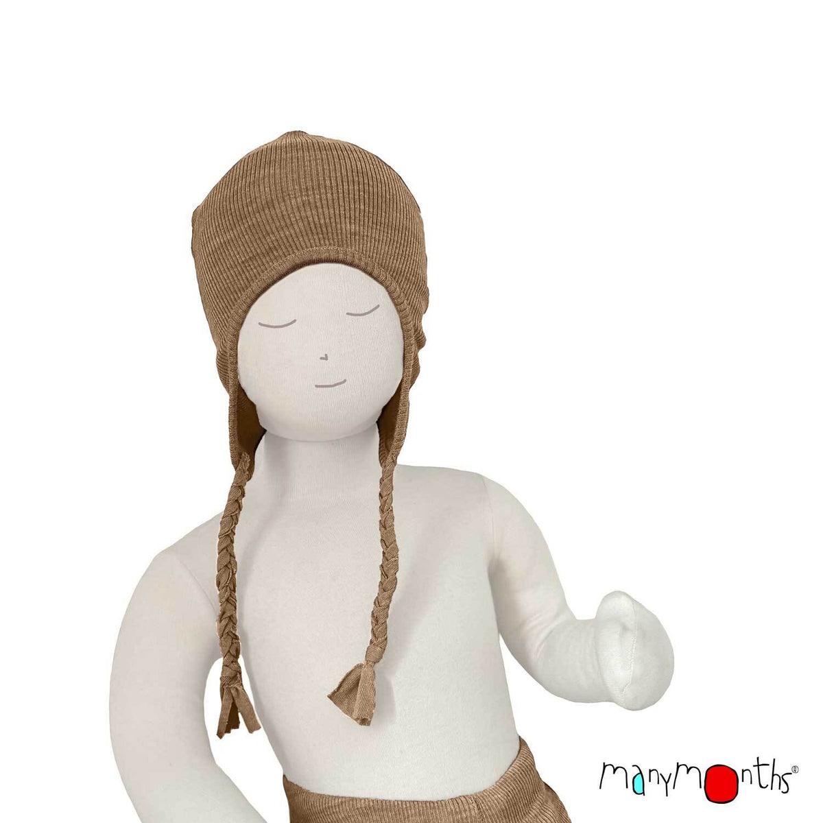 Bonnet en laine mérinos ManyMonths, coloris beige Callisto Moon – collection 2026/2027