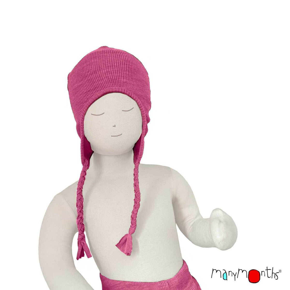 Bonnet en laine mérinos ManyMonths, coloris rose Nebula Pink – collection 2026/2027