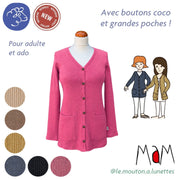 ManyMonths Cardigan AAVA en laine mérinos pour femme - Nouveauté MaM en laine mérinos – collection 2026/2027