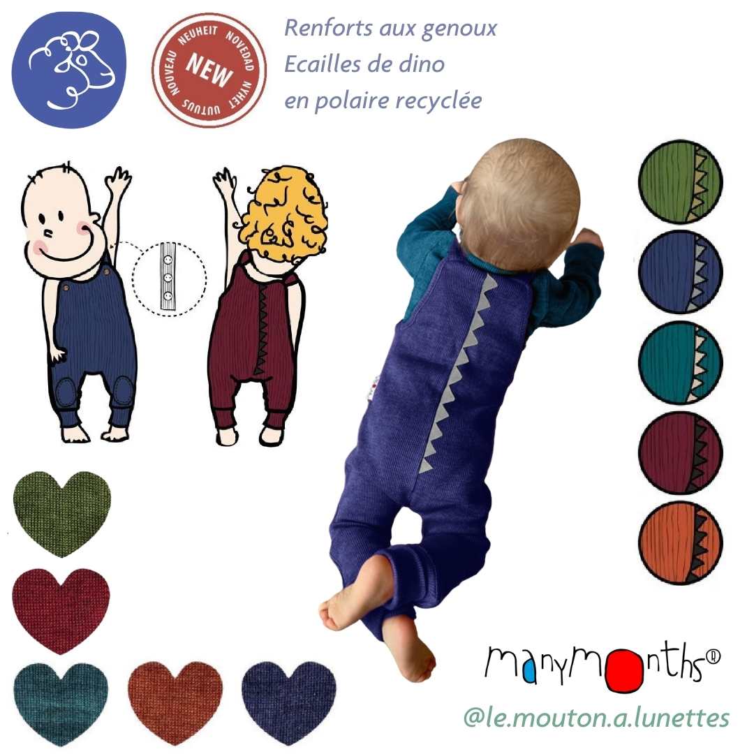 Salopette DINO en laine mérinos Manymonths – PREVENTE 2025/26