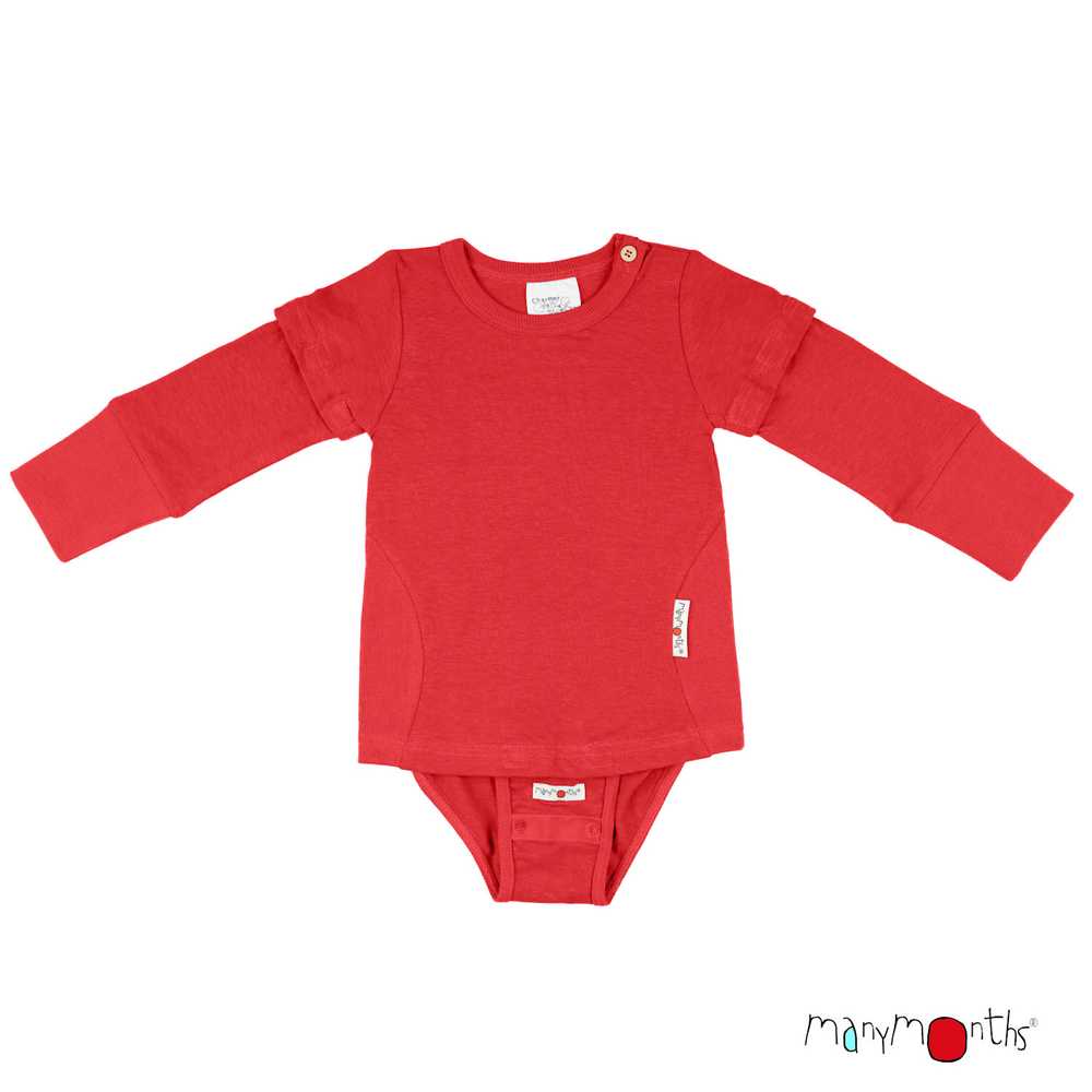 body bébé évolutif chanvre coton bio ManyMonths ECO Hempies mixte poppy red rouge coquelicot