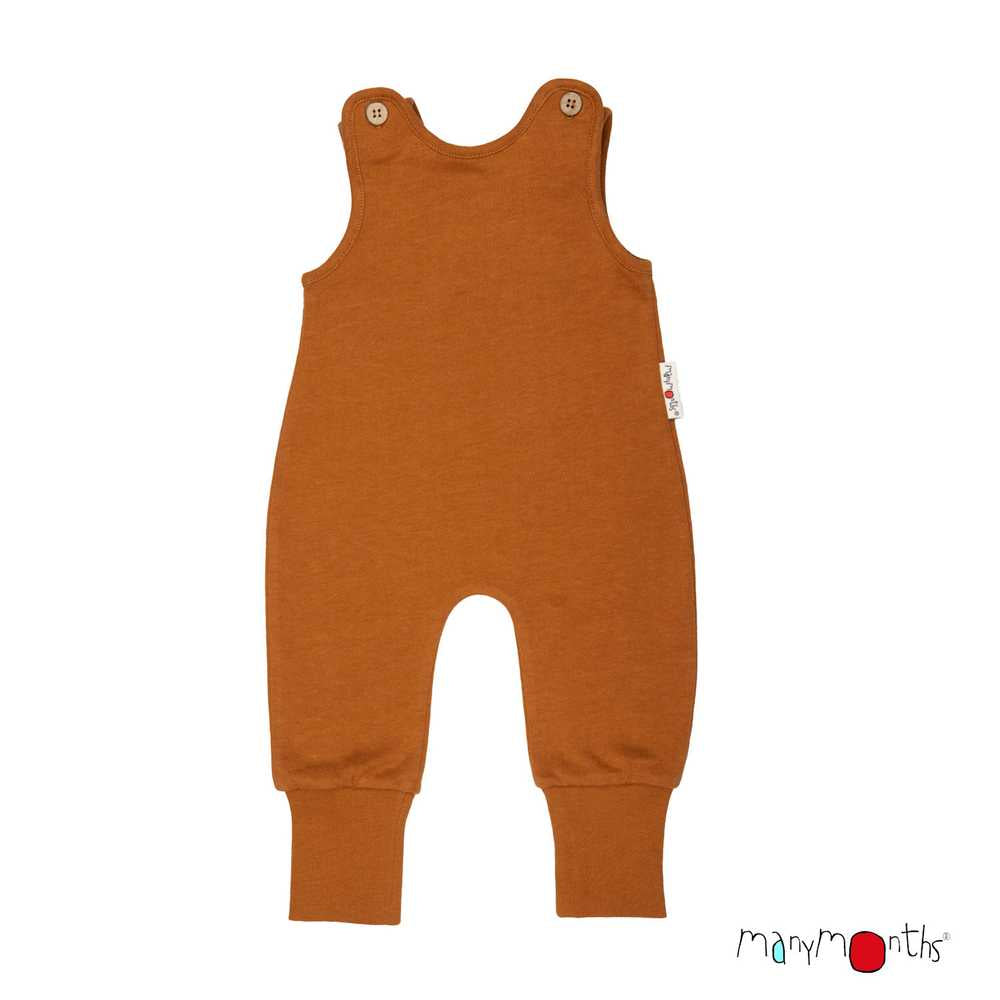 salopette romper bébé évolutif chanvre coton bio ManyMonths ECO Hempies mixte brun pecan pie