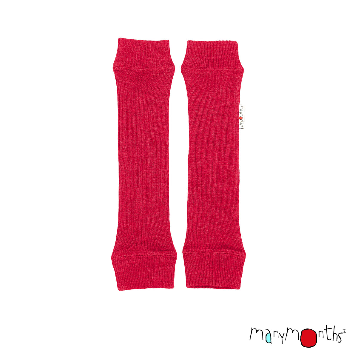 Jambières ManyMonths Enfant en laine mérinos, coloris rouge Aurora Red – collection 2026/2027