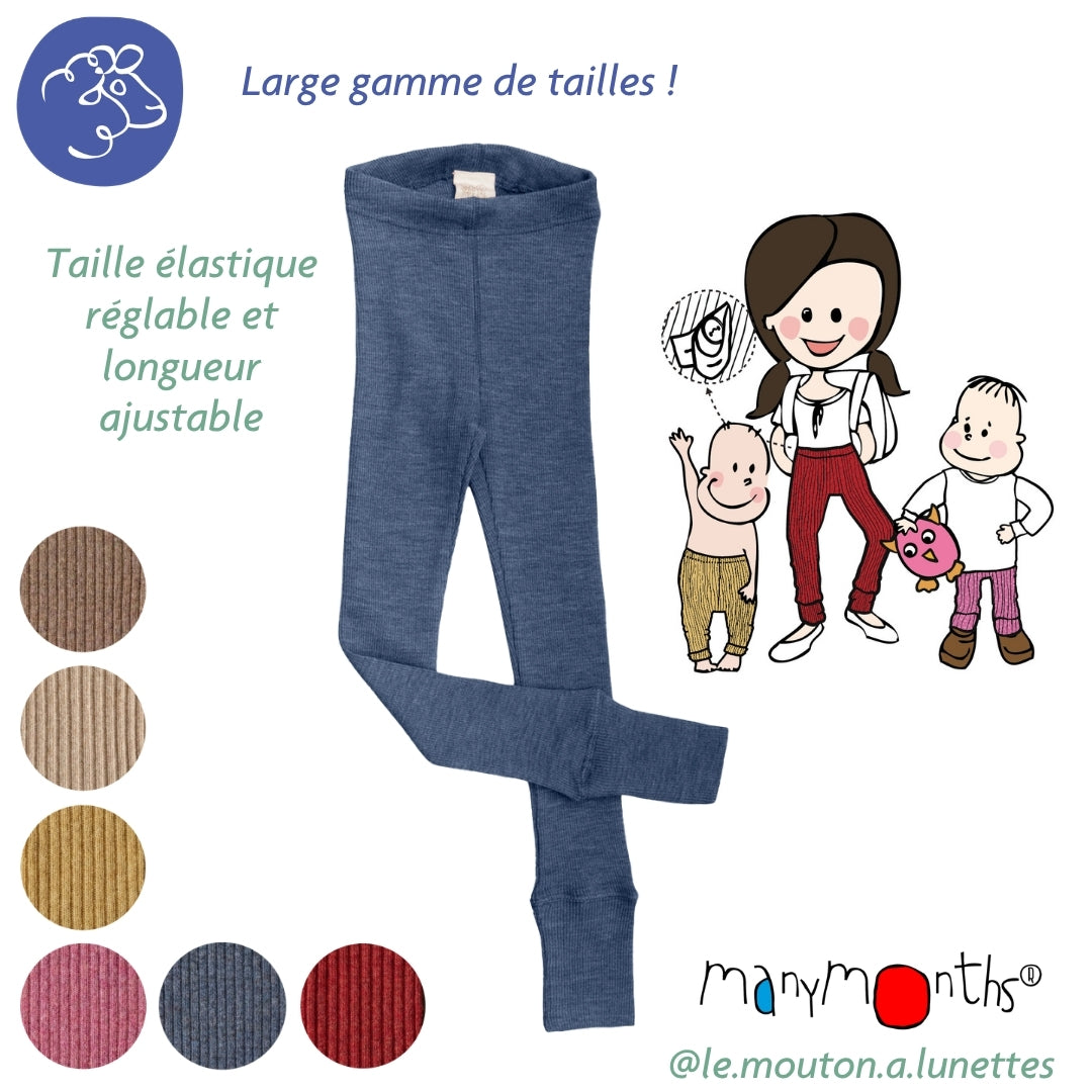 ManyMonths Leggings mixtes évolutifs en laine mérinos ManyMonths en laine mérinos – collection 2026/2027