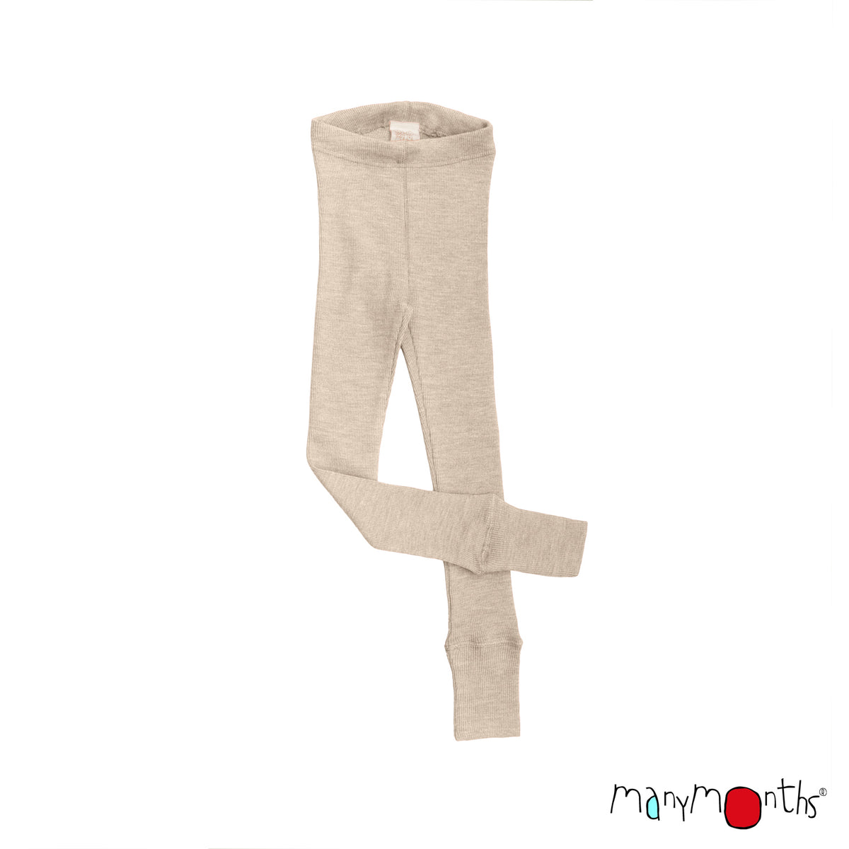 Leggings mixtes évolutifs en laine mérinos ManyMonths, coloris écru Toasted Coconut – collection 2026/2027