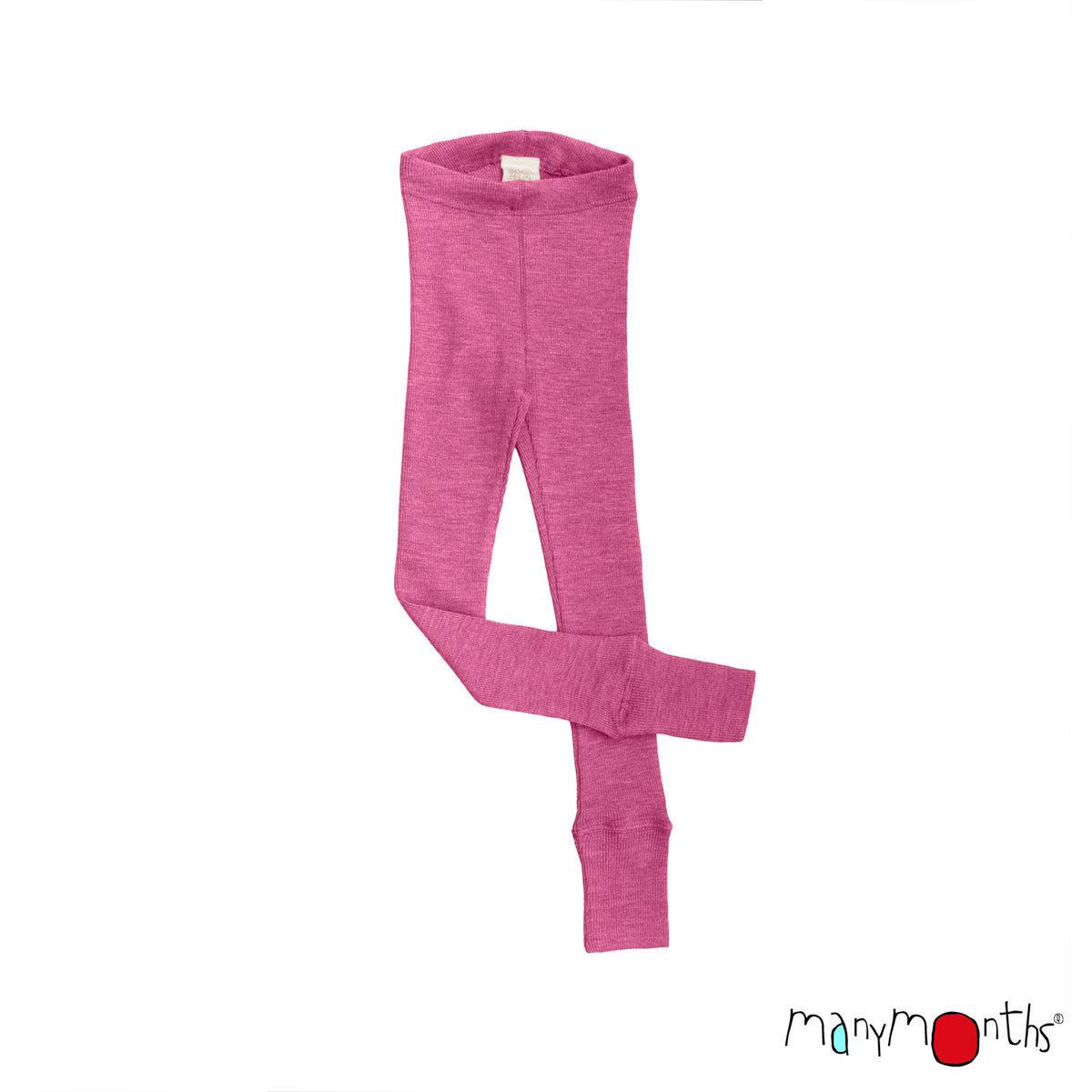 Leggings mixtes évolutifs en laine mérinos ManyMonths, coloris rose Nebula Pink – collection 2026/2027