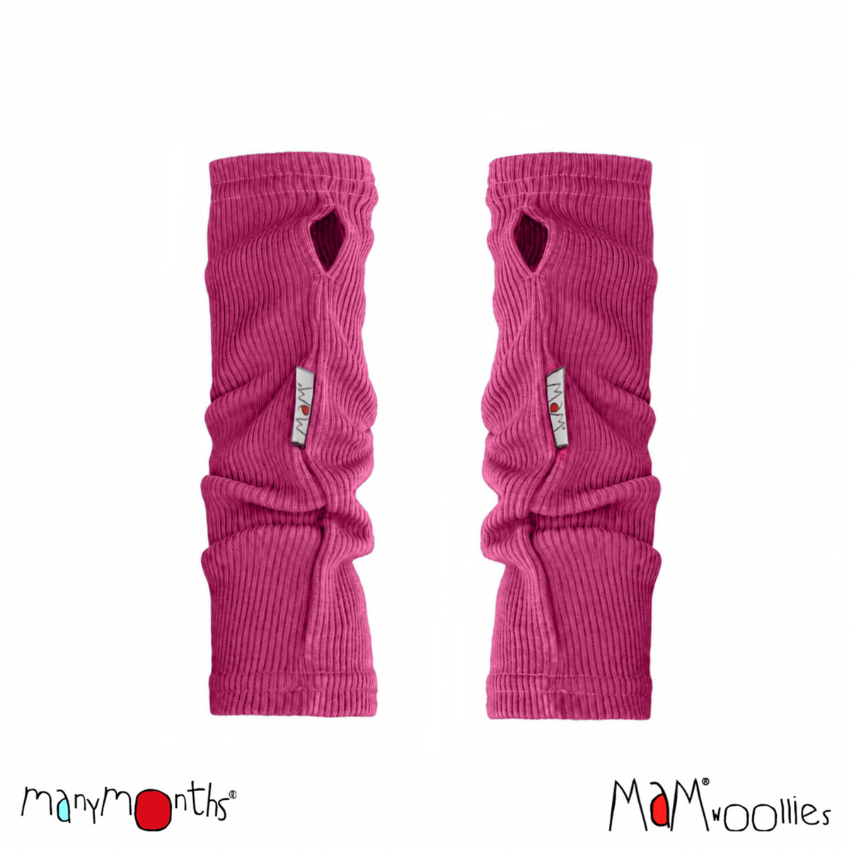 Mitaines en laine mérinos MaM/ManyMonths pour adulte et enfant, coloris rose Nebula Pink – collection 2026/2027