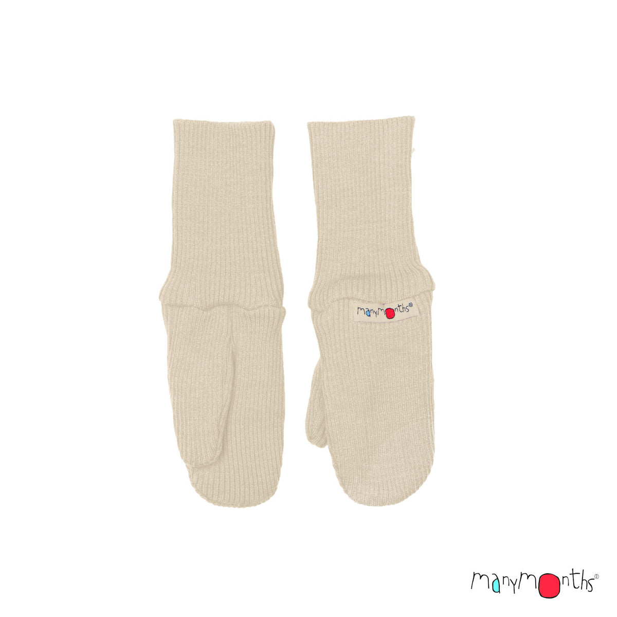 Moufles en laine mérinos ManyMonths bébé et enfant, coloris écru Toasted Coconut – collection 2026/2027