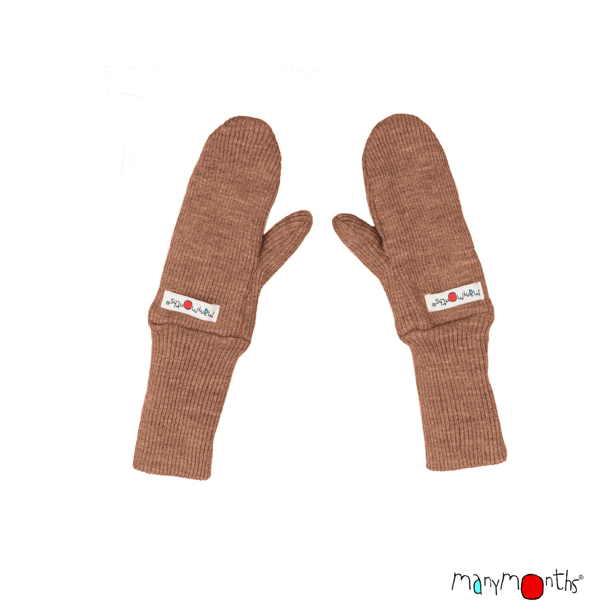 Moufles en laine mérinos ManyMonths bébé et enfant, coloris beige Callisto Moon – collection 2026/2027