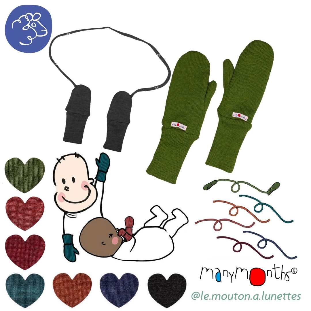 Moufles en laine mérinos ManyMonths bébé et enfant – PREVENTE 2025/26