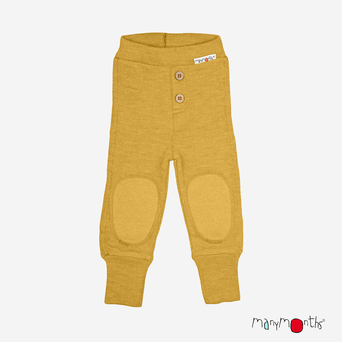 Pantalon Joggers bébé en laine mérinos ManyMonths, coloris jaune Golden Star – collection 2026/2027