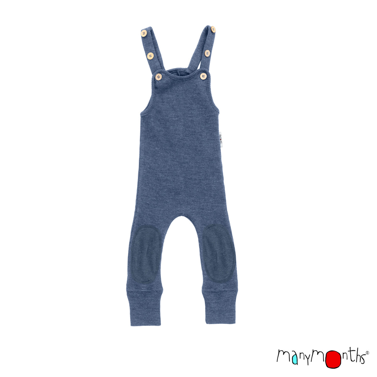 Salopette en laine mérinos pour bébé "Romper playsuit" ManyMonths, coloris bleu Moondust Blue – collection 2026/2027