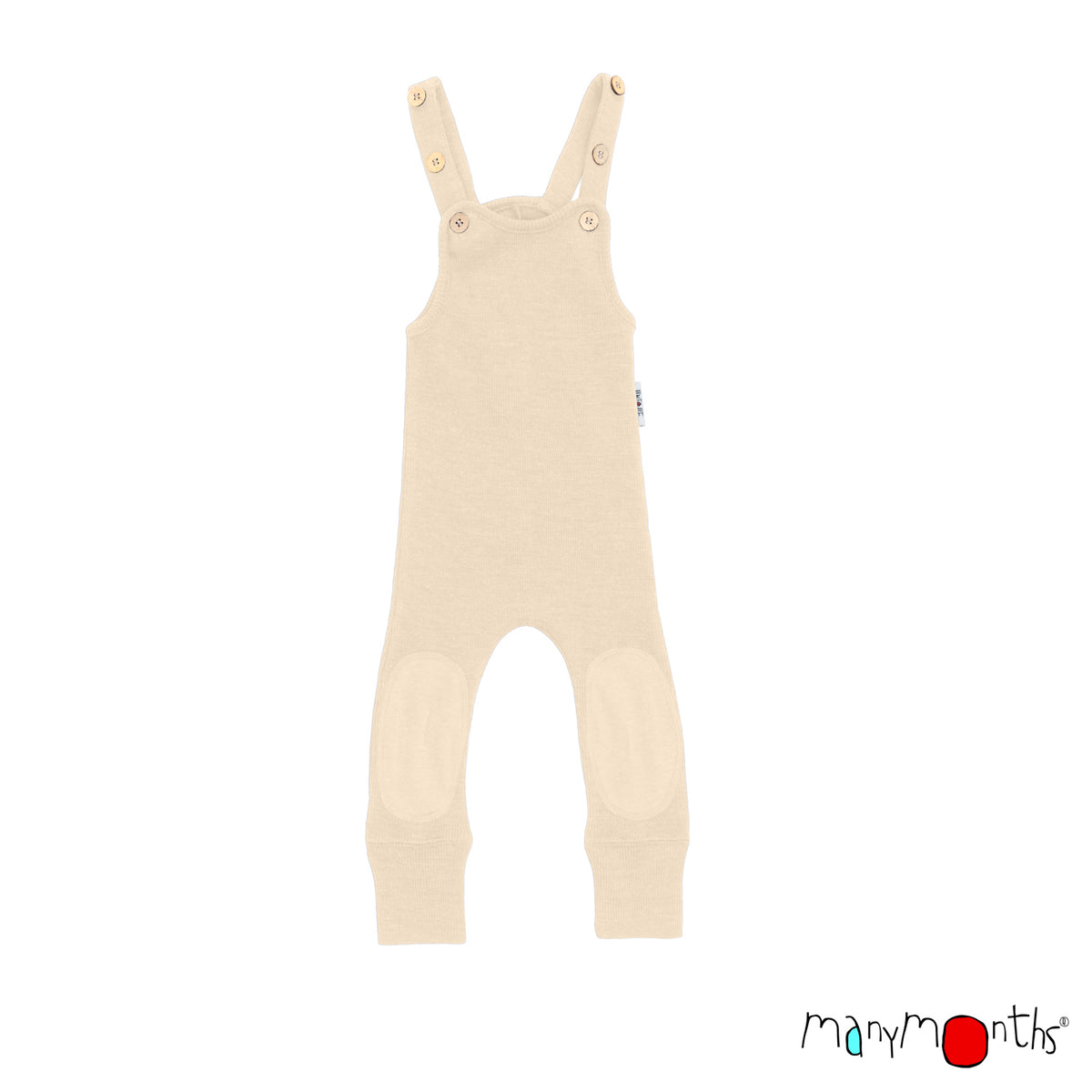 Salopette en laine mérinos pour bébé "Romper playsuit" ManyMonths, coloris écru Toasted Coconut – collection 2026/2027