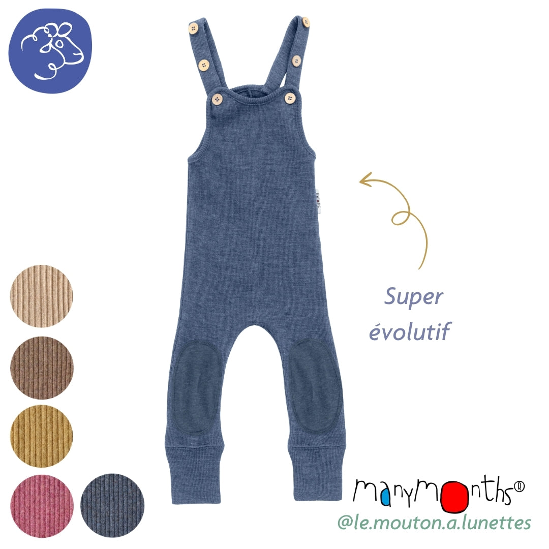 ManyMonths Salopette en laine mérinos pour bébé "Romper playsuit" Manymonths – collection 2026/2027