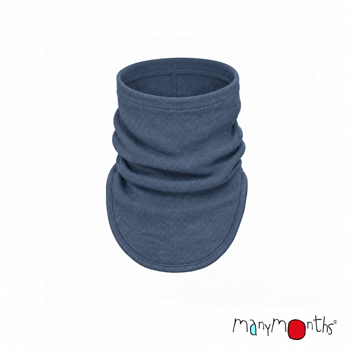 Snood Multitube ManyMonths en laine mérinos, coloris bleu Moondust Blue – collection 2026/2027