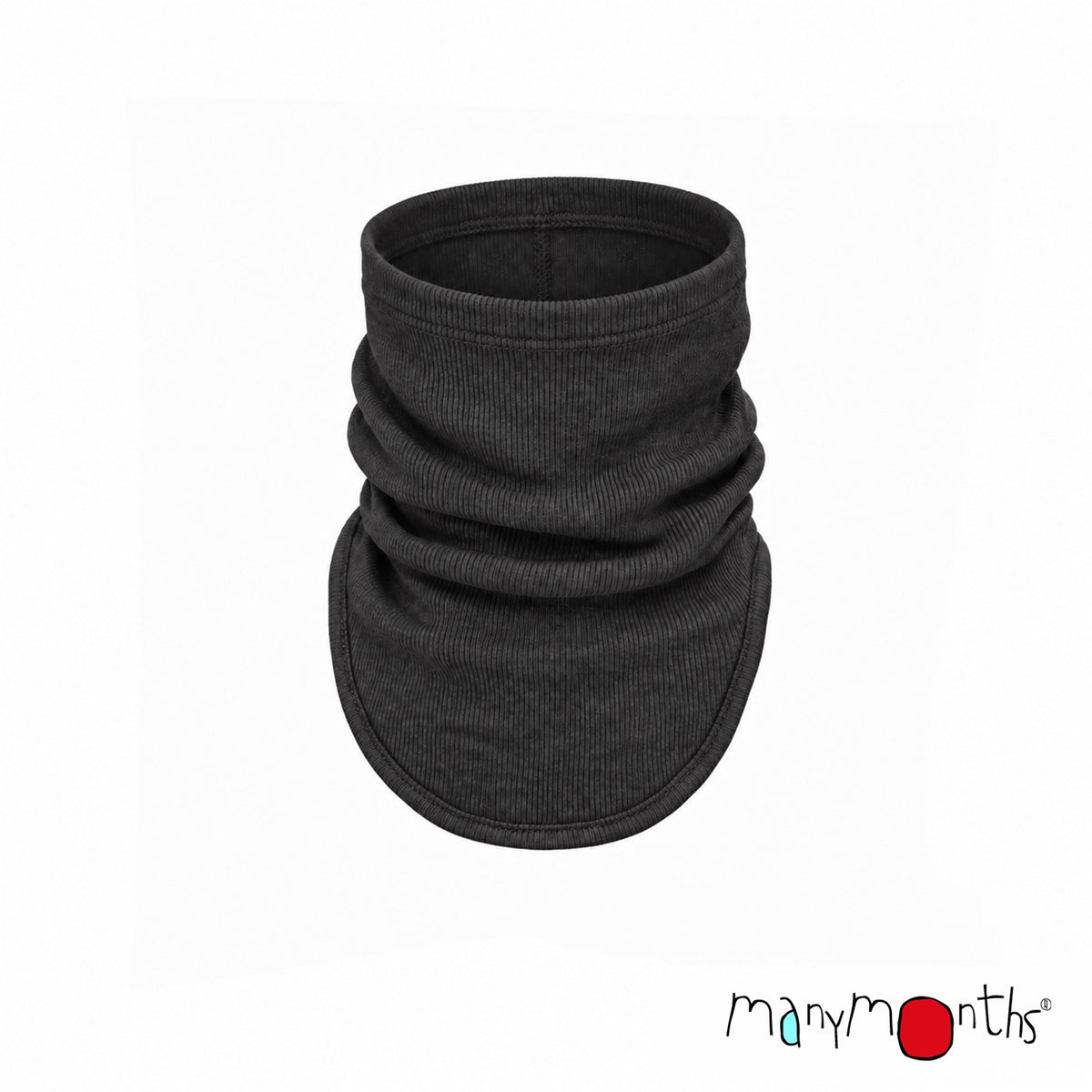 Snood Multitube ManyMonths en laine mérinos, coloris noir Foggy Black – collection 2026/2027