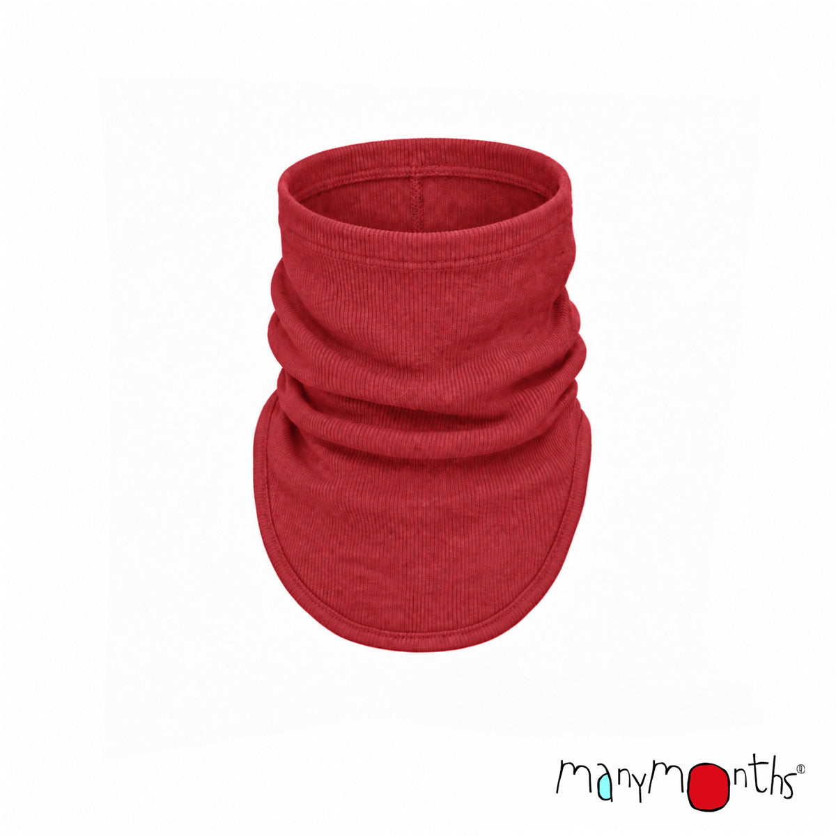 Snood Multitube ManyMonths en laine mérinos, coloris rouge Aurora Red – collection 2026/2027