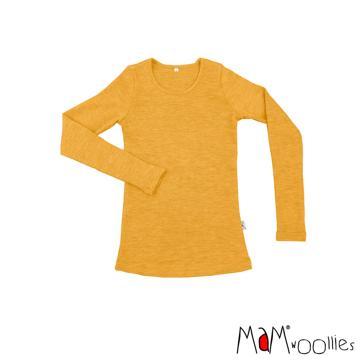 T-shirt laine mérinos MaM manches longues femme et ado, coloris jaune Golden Star – collection 2026/2027