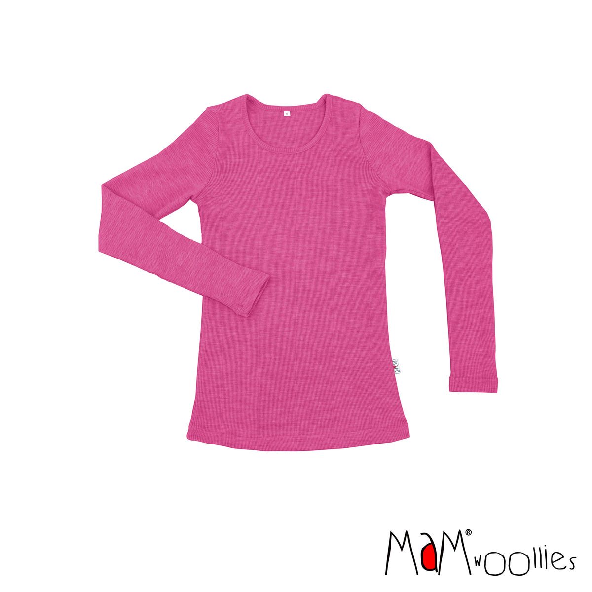 T-shirt laine mérinos MaM manches longues femme et ado, coloris rose Nebula Pink – collection 2026/2027
