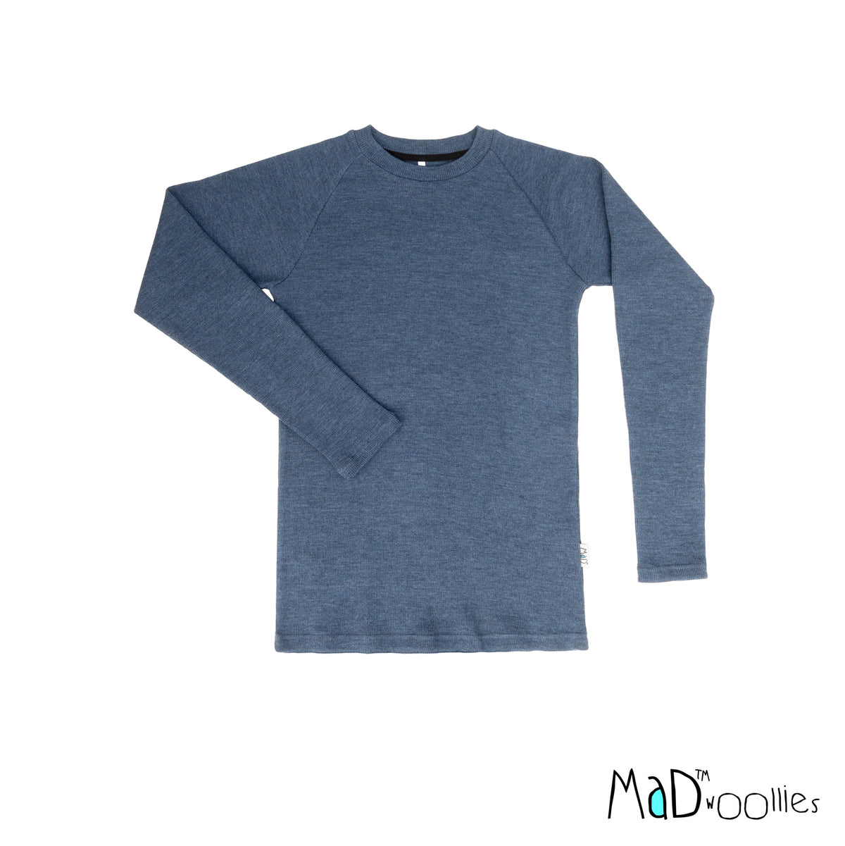 Tricot mérinos Homme manches longues raglan MaD, coloris bleu Moondust Blue – collection 2026/2027