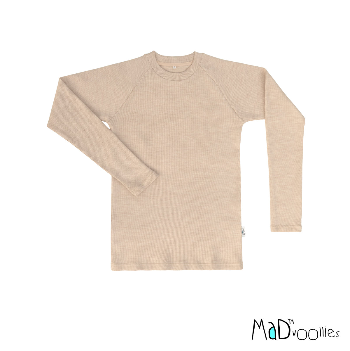 Tricot mérinos Homme manches longues raglan MaD, coloris écru Toasted Coconut – collection 2026/2027