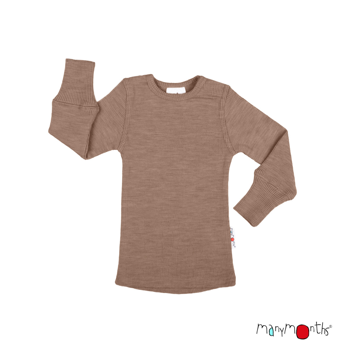 Tricot manches longues en laine mérinos enfant ManyMonths, coloris beige Callisto Moon – collection 2026/2027