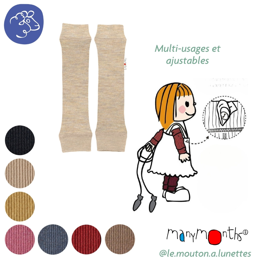 ManyMonths Jambières ManyMonths Enfant - Guêtres en laine mérinos "Tube warmers" en laine mérinos – collection 2026/2027
