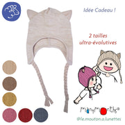 Bonnet Chat en laine mérinos - Kitty beanie ManyMonths – PREVENTE 2026/27