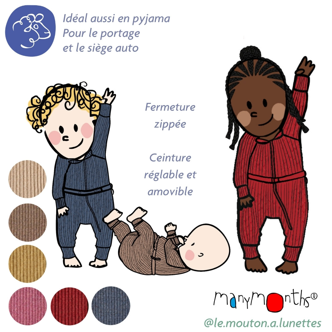 Combinaison bébé évolutive en laine mérinos Manymonths – PREVENTE 2026/27