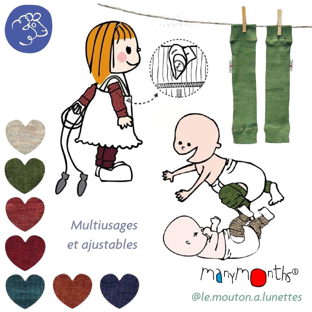 Jambières ManyMonths - Guêtres en laine mérinos "Tube warmers" Enfants – PREVENTE 2025/26