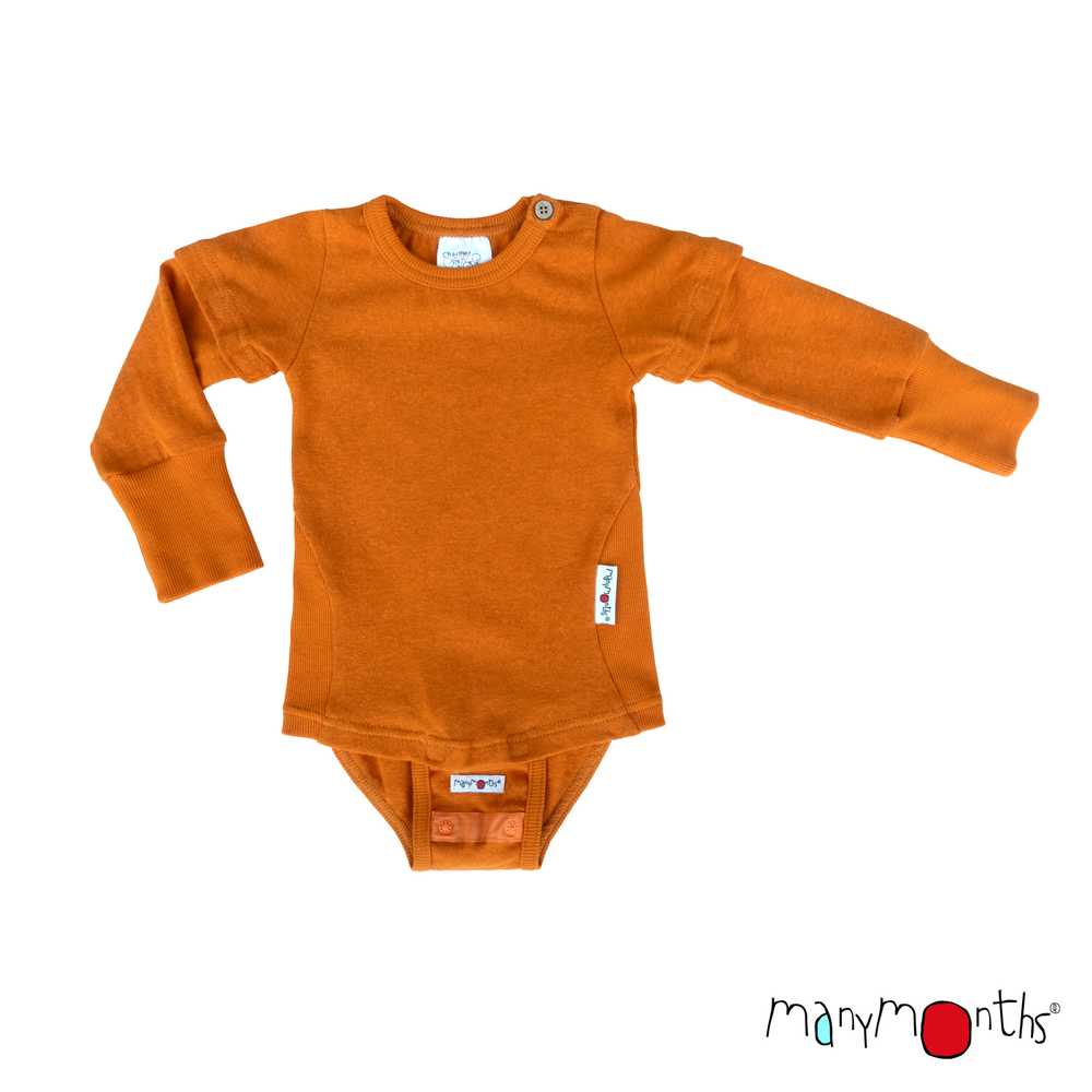 body bébé évolutif chanvre coton bio ManyMonths ECO Hempies mixte ocre hawaiian sunset