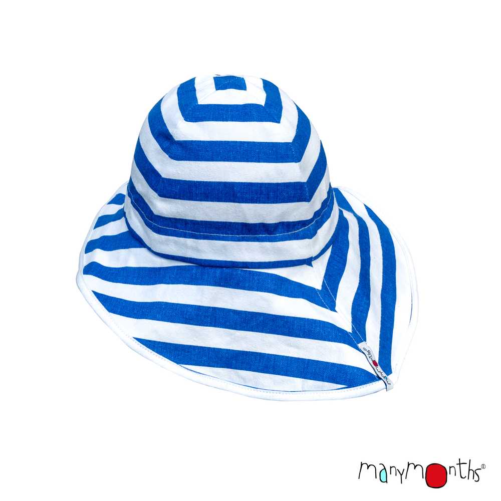 ManyMonths Summer Hat chapeau ete soleil ORIGINAL en chanvre et coton bio évolutif pour bébé et enfant rayures Bleu marine nautical stripes