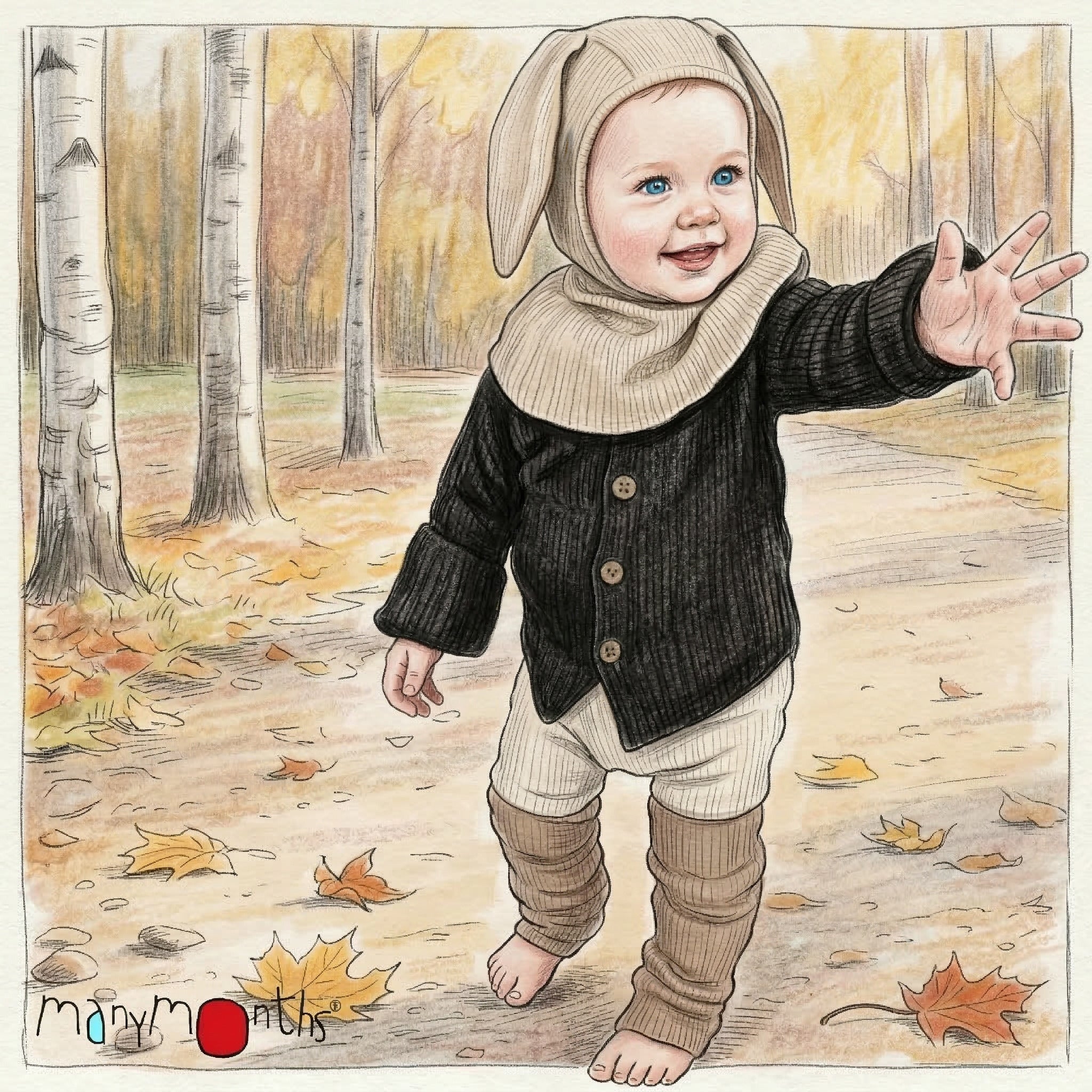 Cagoule lapin ManyMonths - Collection "Unique" Bunny en laine mérinos – PREVENTE 2026/27