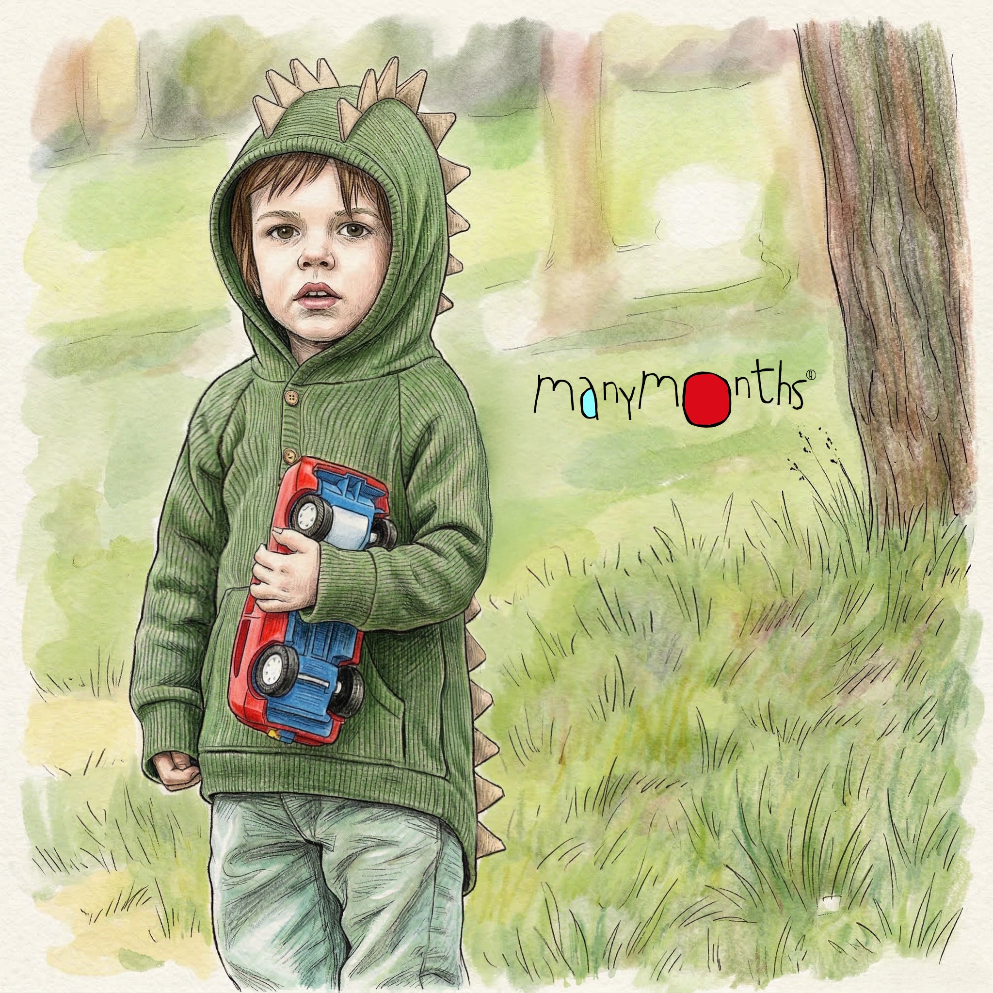 Sweat Dino ManyMonths - Sweat à capuche en laine mérinos – PREVENTE 2026/27