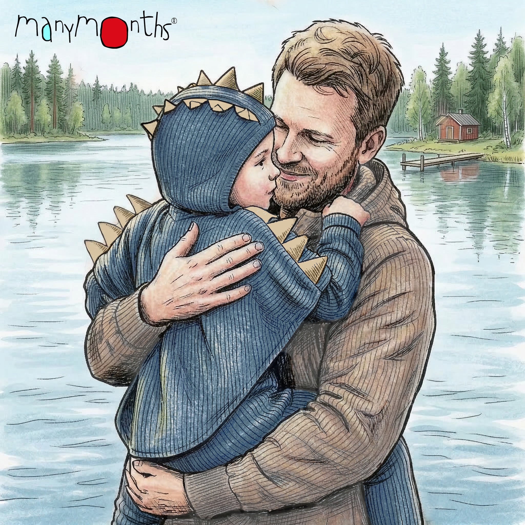 Cape DINO ManyMonths en laine mérinos avec capuche - PREVENTE 2026/27