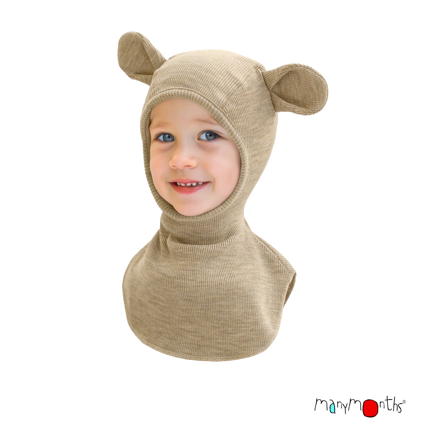 Cagoule ourson ManyMonths "Teddy" en laine mérinos – Coloris 2025/26