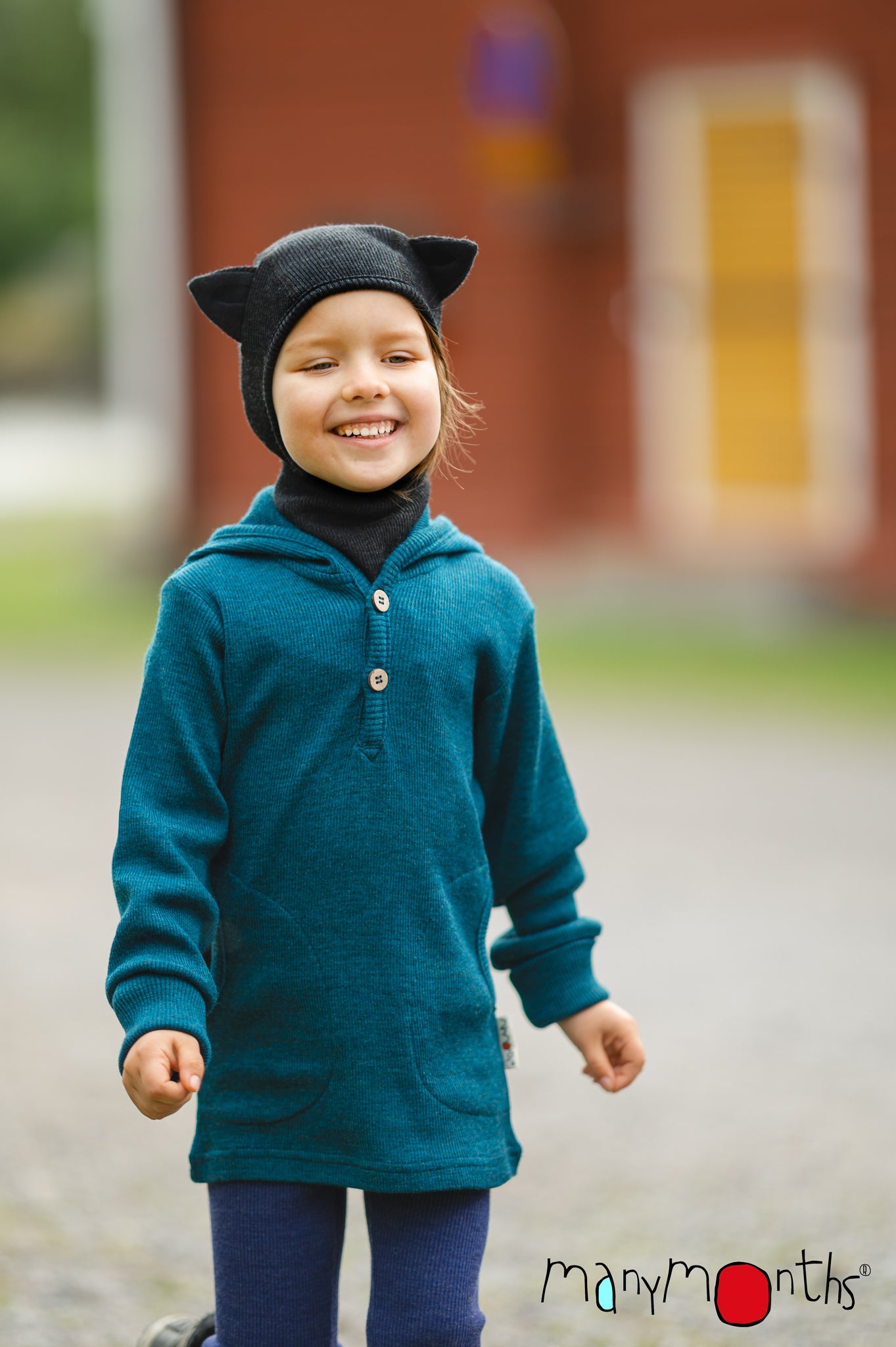 Hoodie Henley ManyMonths - Sweat à capuche en mérinos enfant – Nouveauté 2025/26