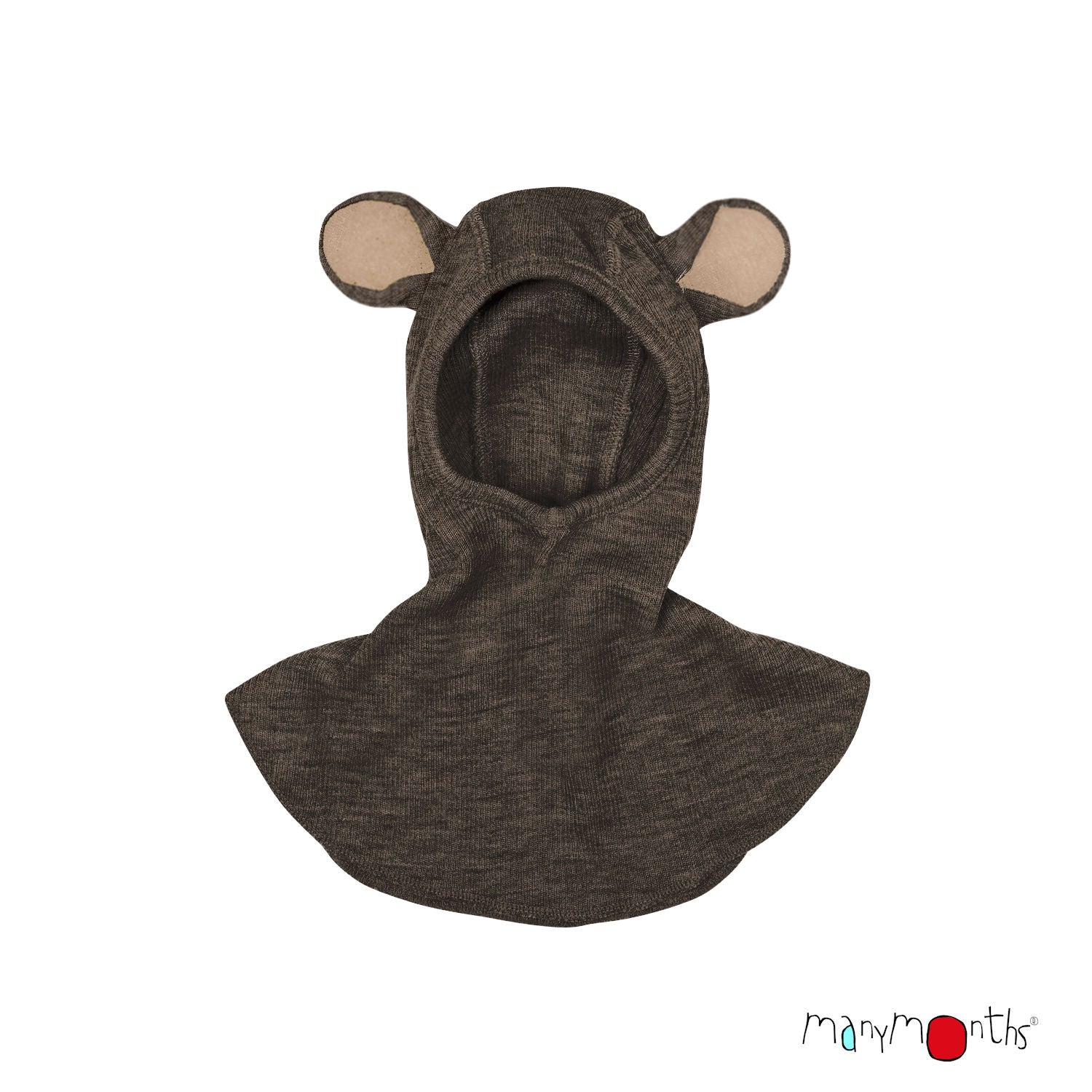 Cagoule ourson en laine mérinos - ManyMonths Collection "Unique"