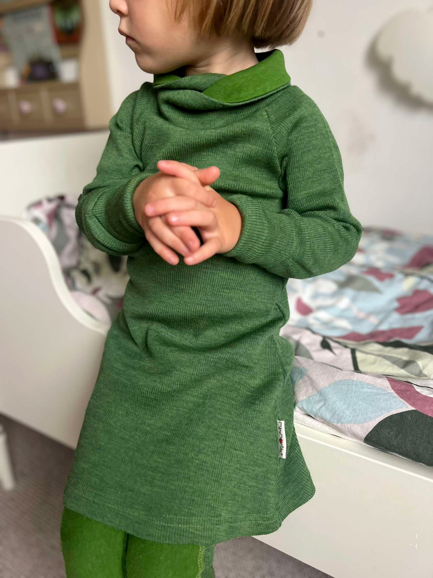 Robe sweat à col montant en laine mérinos - ManyMonths