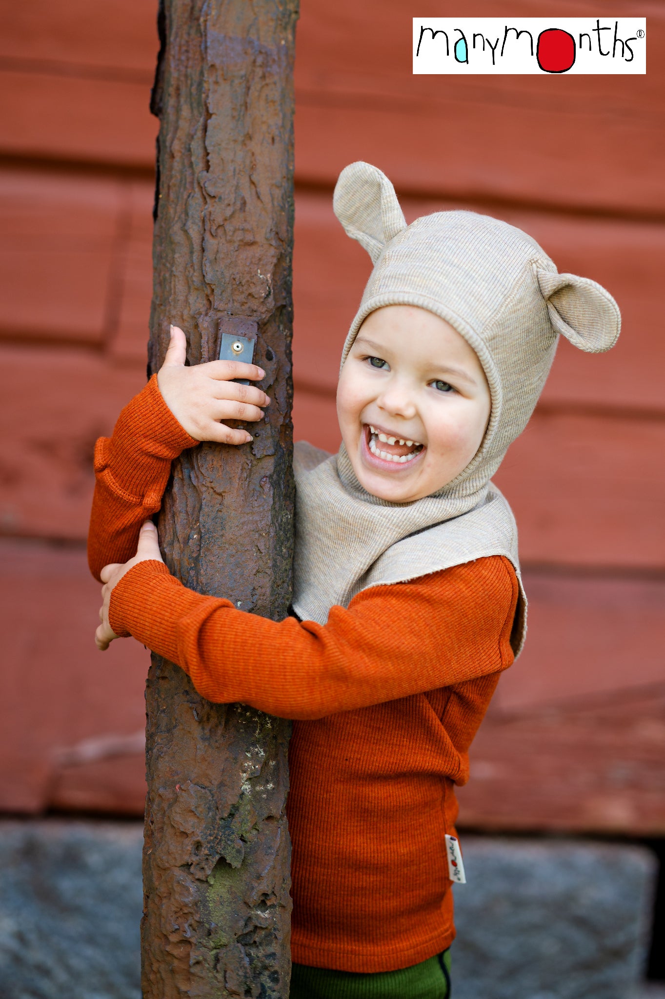 Cagoule ourson ManyMonths "Teddy" en laine mérinos – PREVENTE 2026/27