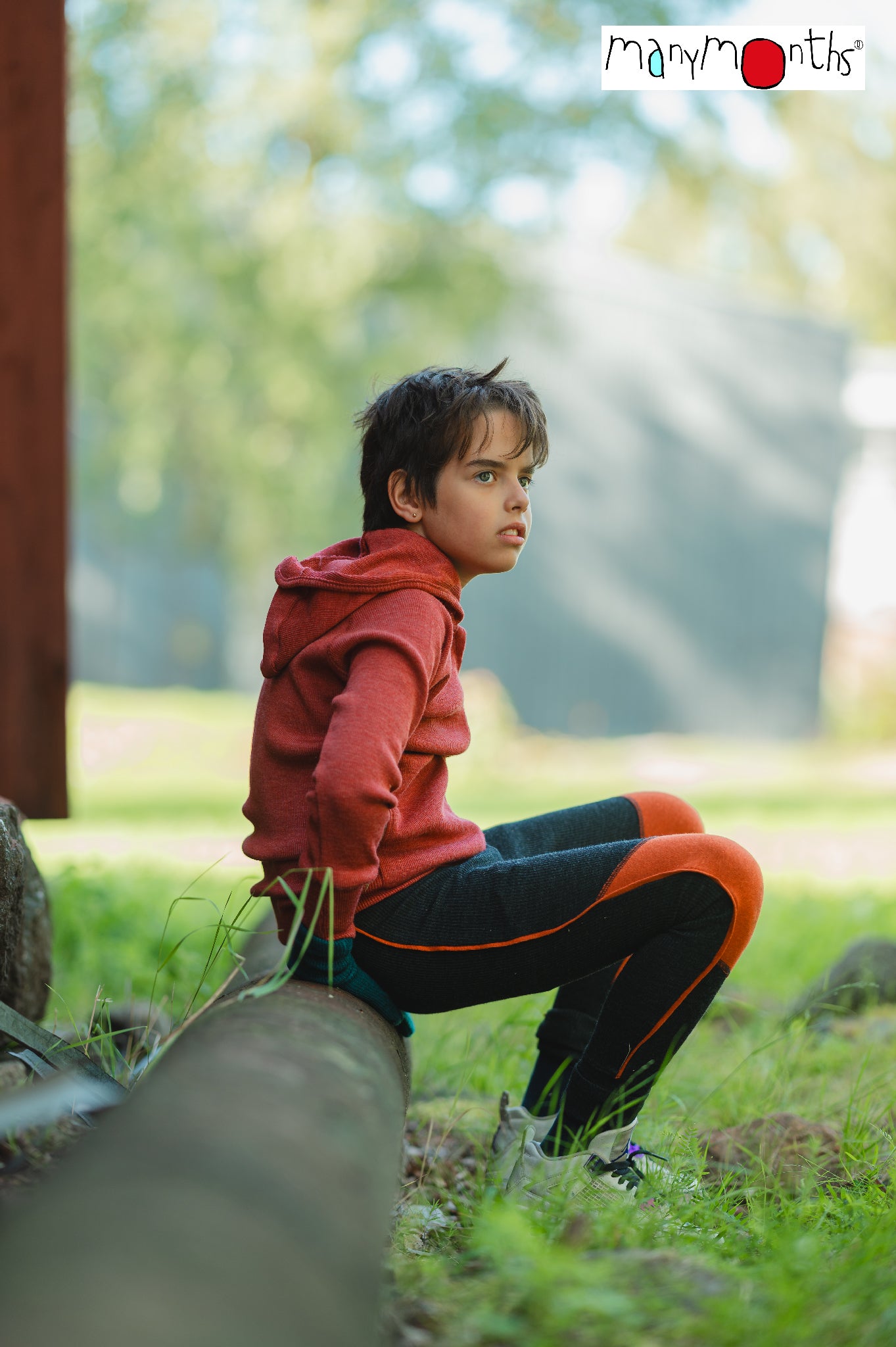 Gilet à zip et capuche en laine mérinos ManyMonths – coloris 2025/26