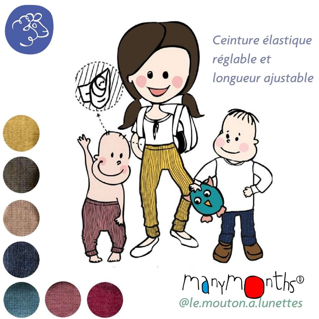 Leggings mixtes en laine mérinos collants enfant bébé ado ManyMonths