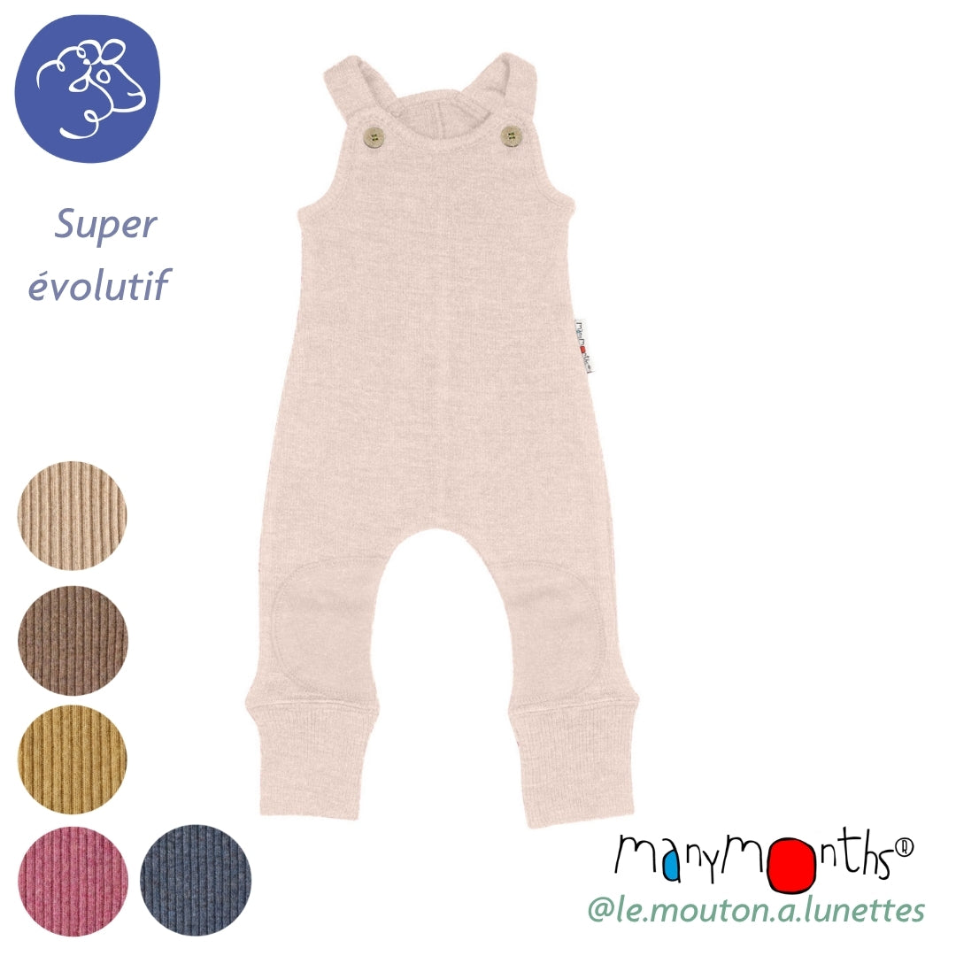 Salopette en laine mérinos pour bébé "Romper playsuit" Manymonths – PREVENTE 2026/27