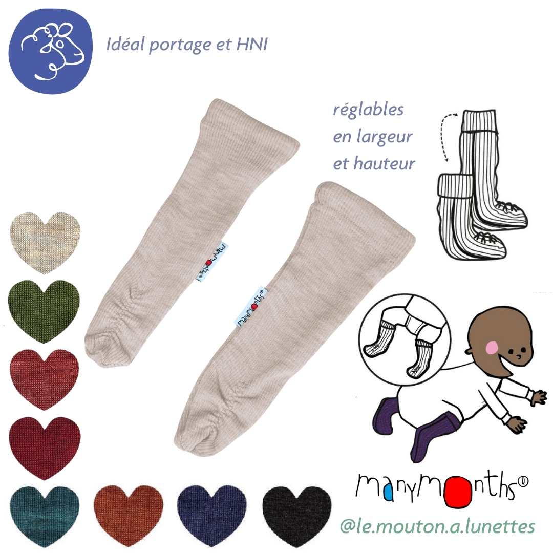 Chaussons de portage en laine mérinos ManyMonths - Baby Booties – PREVENTE 2025/26