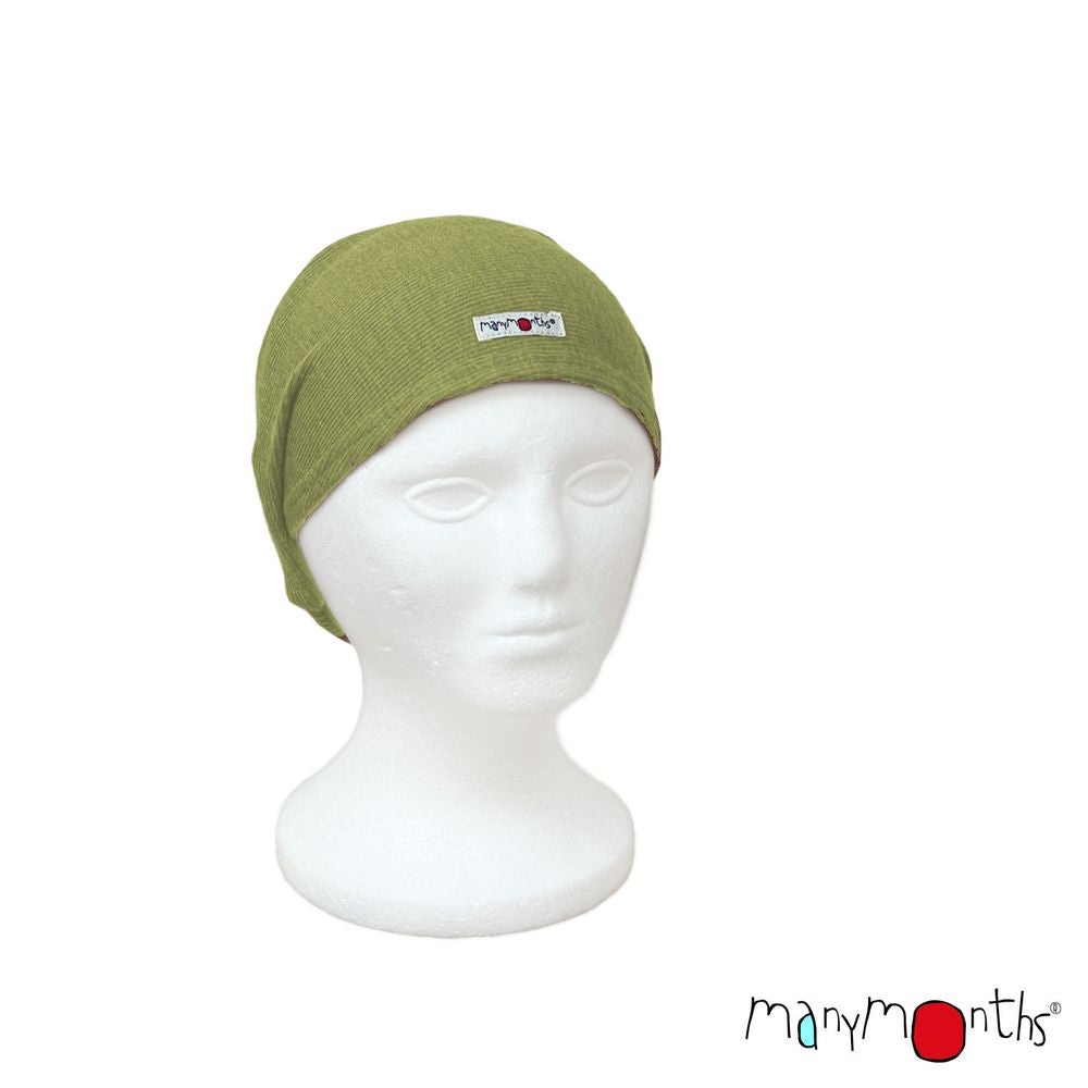 ManyMonths bandeau enfant adulte laine merinos vert harmony headband peapuree