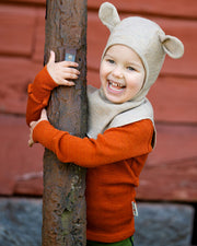 Cagoule ourson en laine mérinos pour enfant - ManyMonths Collection "Unique" Teddy