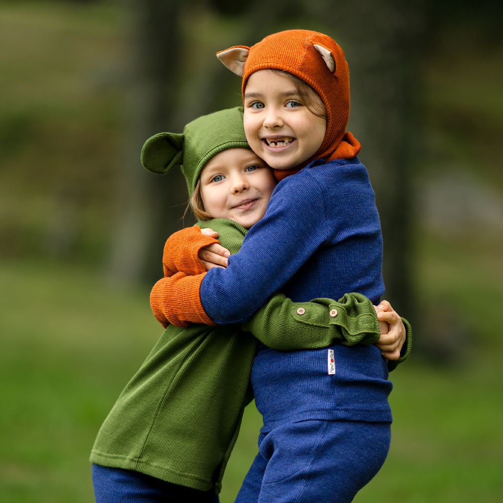 Cagoule ourson en laine mérinos - ManyMonths Collection "Unique"